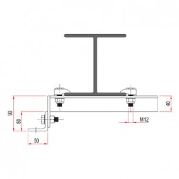 Girder Clamp mit End Bracket | 100 - 180mm, verzinkt