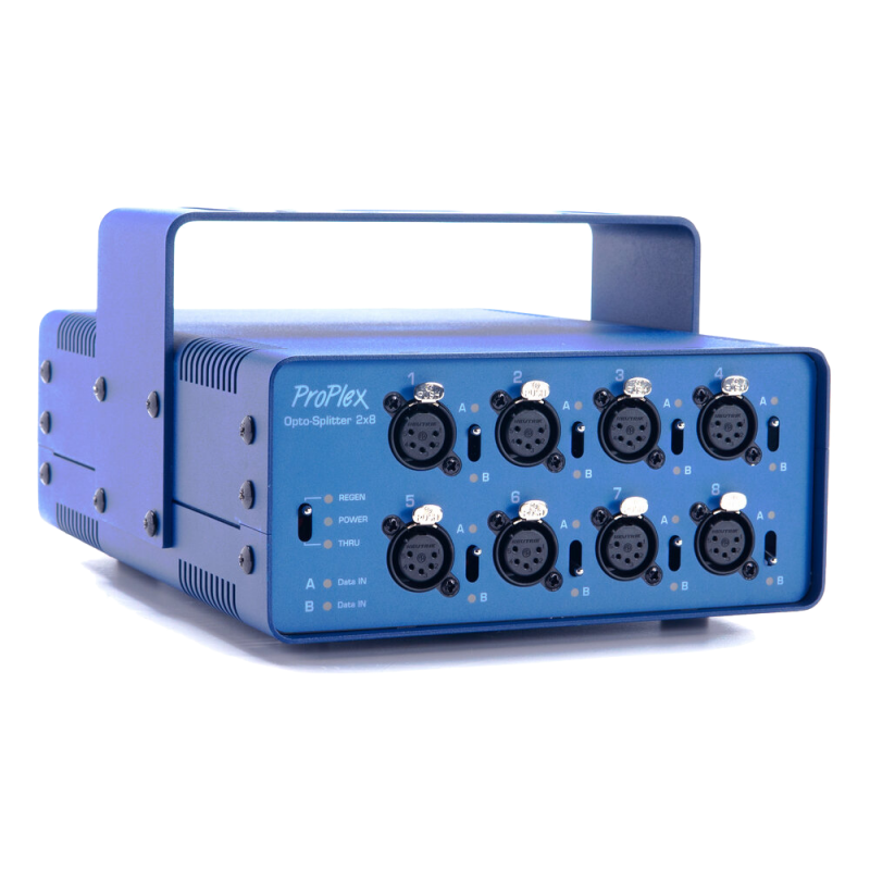 DMX OPTO-SPLITTER 2»8 PortableMount, blau