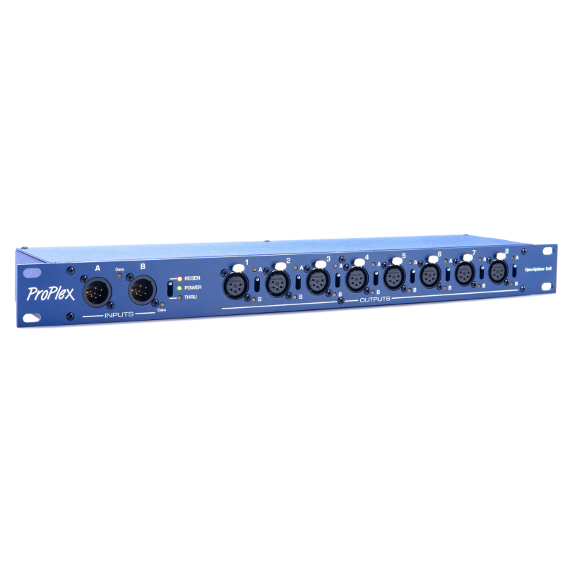 DMX OPTO-SPLITTER 2»8 Rack Mount, blau