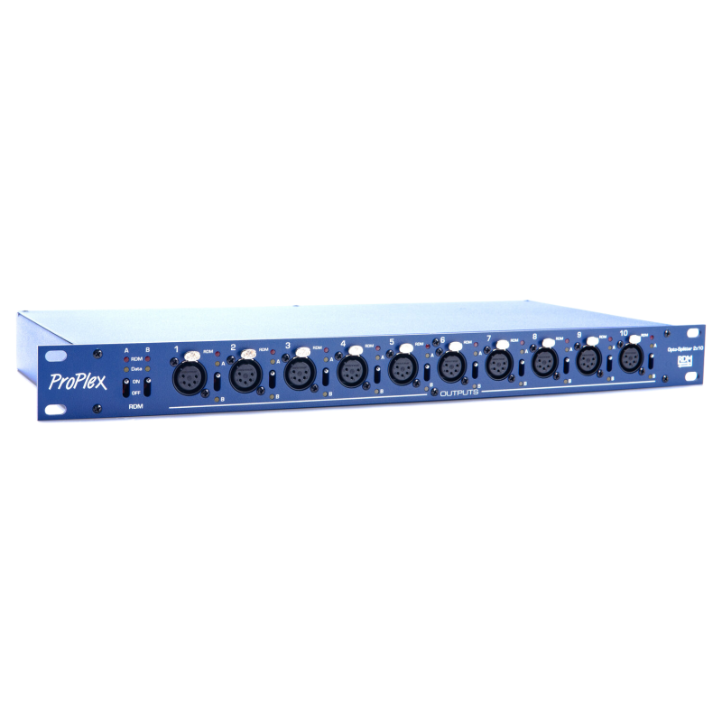 RDM OPTO-SPLITTER 2»10 Rack Mount, blau