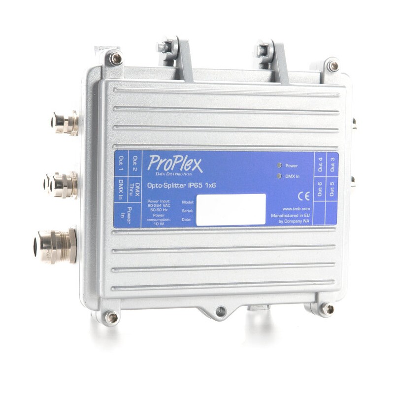 DMX OPTO-SPLITTER 1»6 IP65 PortableMount, bleu