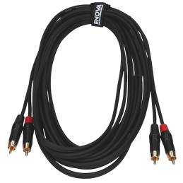 Câble stéréo Cinch, noir, 1m
