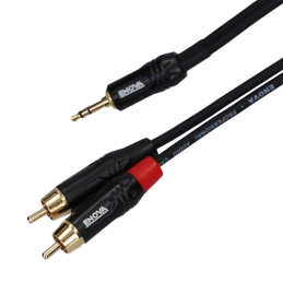 Stereo Kabel miniJack3.5 » Cinch, schwarz, 1m