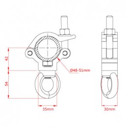 Slimline Lightweight Hanging Clamp, 300kg, aluminium poliert