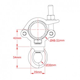 Lightweight Hanging Clamp, 340kg, aluminium poli