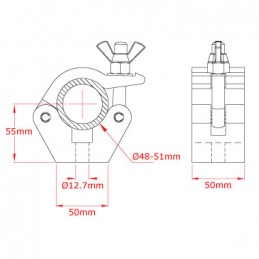 Clamp, 750kg, aluminium poli