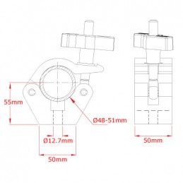 Half Coupler avec Easy Grip Handle, 750kg, aluminium poli