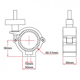 Super Lightweight Clamp, 100kg, aluminium poli