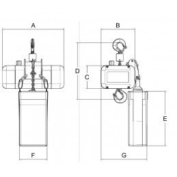 FOUR D8, 2000kg | 8:1 | 2m/min | schwarz | Kette 15m, verzinkt