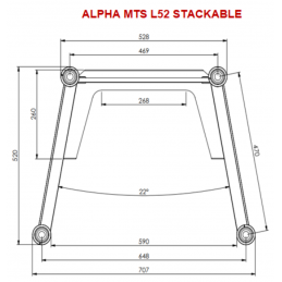 AMTS L52 Stackable | Aluminium roh | L= 50cm