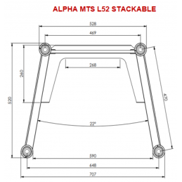 AMTS L52 Stackable | Aluminium bruux | L= 100cm