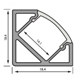RoscoLED® Tape Corner Profile CLEAR LENS, 2m