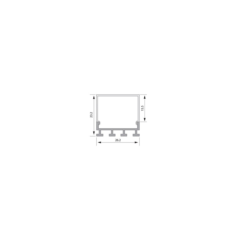 RoscoLED® Tape Rectangular Profile FROSTED SQUARE LENS, 2m