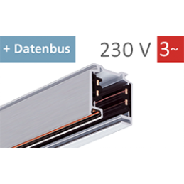 230VAC & Data Aufbauschiene | silber, 1m