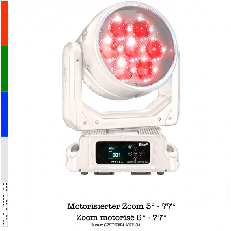 PROTEUS RAYZOR 760 WMG | IP65 | RGBW+SparkLED | résistant à l'eau salée blanc