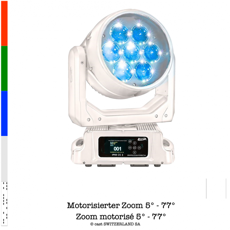 PROTEUS RAYZOR 760 WMG HW | IP65 | RGBW+SparkLED, résistant à l'eau salée blanc