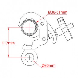 Quick Trigger Hanging Clamp, 250kg, schwarz