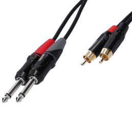 Stereo Kabel Jack6.3 «» Cinch, schwarz, 5m