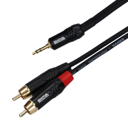 Stereo Kabel miniJack3.5 » Cinch, schwarz, 2m