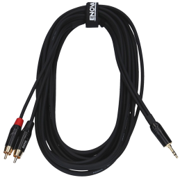 Stereo Kabel miniJack3.5 » Cinch, schwarz, 2m