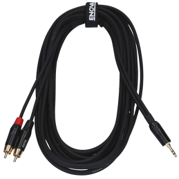 Stereo Kabel miniJack3.5 » Cinch, schwarz, 3m