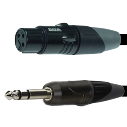 Câble Mikrophone Jack6.3 «» XLR3F, noir, 2m