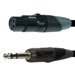 Câble Mikrophone Jack6.3 «» XLR3F, noir, 5m