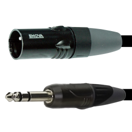 Câble Mikrophone Jack6.3 «» XLR3M, noir, 1m