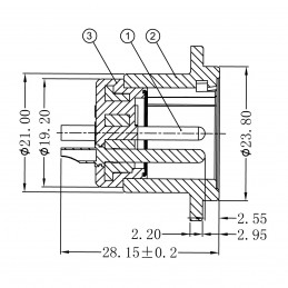 XLR3 Chassis Mâle IP67 XL13MB-W, noir