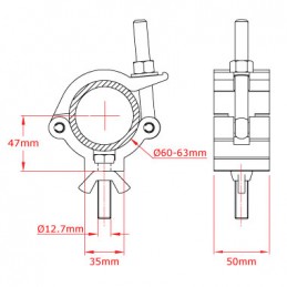 Mammoth Hook Clamp, 500kg | aluminium poliert