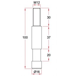 TV- Zapfen 16mm » M12 Gewindebolzen | Edelstahl, rostfrei