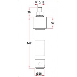 TV-Zapfen 28mm M12 Male | Stahl verchromt