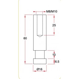 M8 Female «» 16mm Solo Spigot | Aluminium bruux