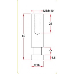 M8 Female «» 16mm Solo Spigot | Aluminium roh