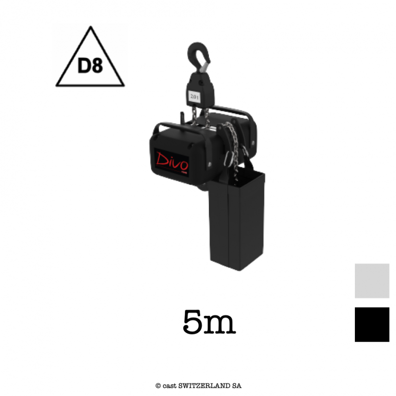 FOUR D8, 2000kg | 8:1 | 2m/min | schwarz | Kette 5m, verzinkt