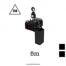 FOUR D8, 2000kg | 8:1 | 2m/min | schwarz | Kette 5m, schwarz