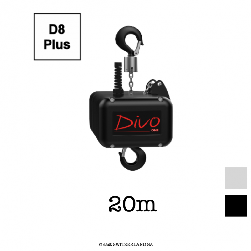 ONE D8plus, 250kg | 8:1 | 4m/min | schwarz | Kette 20m, verzinkt