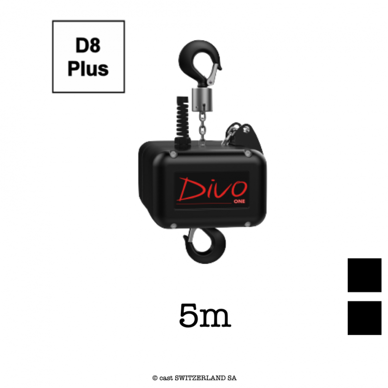 ONE D8plus, 250kg | 8:1 | 4m/min | schwarz | Kette 5m, schwarz