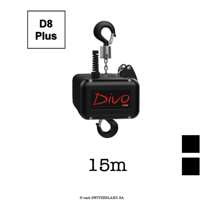 ONE D8plus, 250kg | 8:1 | 4m/min | schwarz | Kette 15m, schwarz