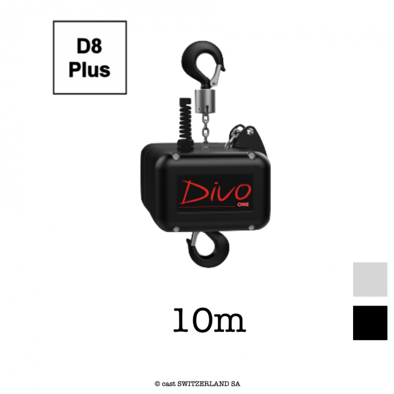 ONE D8plus, 200kg | 10:1 | 8m/min | schwarz | Kette 10m, verzinkt