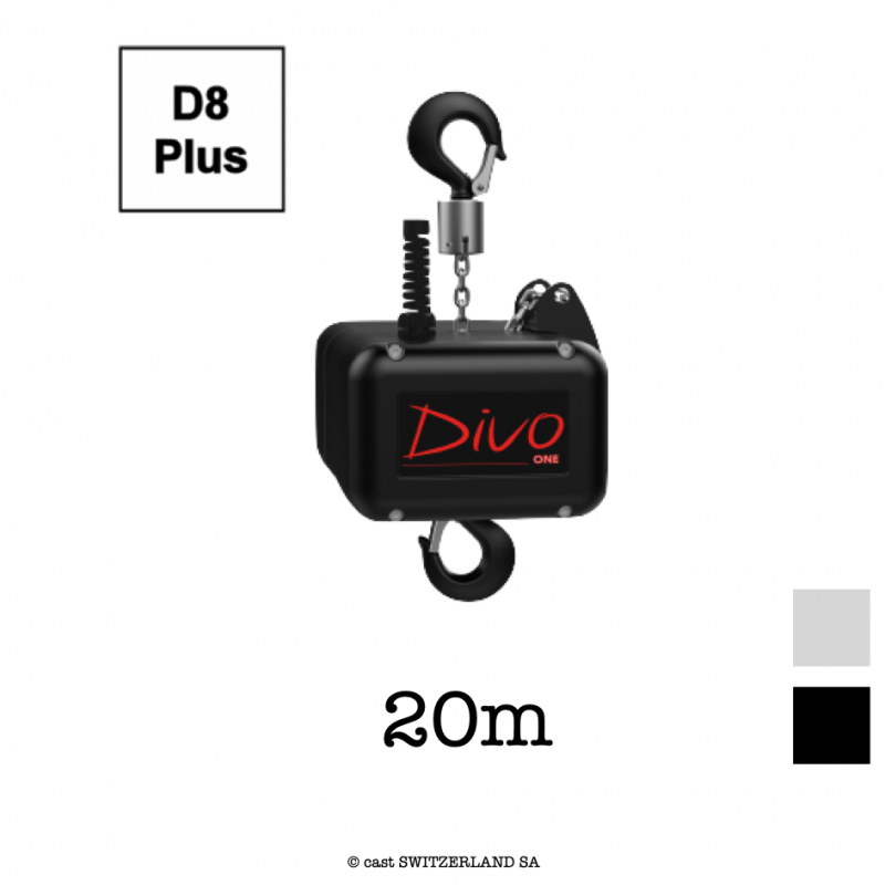 ONE D8plus, 200kg | 10:1 | 8m/min | noir | Châine 20m, galvanisé
