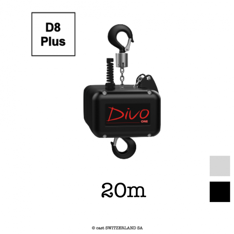 ONE D8plus, 200kg | 10:1 | 8m/min | schwarz | Kette 20m, verzinkt