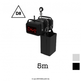 TWO D8, 500kg | 5:1 | 4m/min | schwarz | Kette 5m, verzinkt