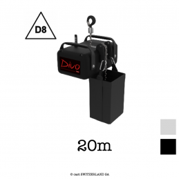 TWO D8, 500kg | 5:1 | 4m/min | schwarz | Kette 20m, verzinkt