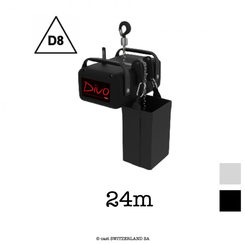 TWO D8, 500kg | 5:1 | 4m/min | noir | Châine 24m, galvanisé