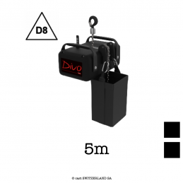 TWO D8, 500kg | 5:1 | 4m/min | noir | Châine 5m, noir