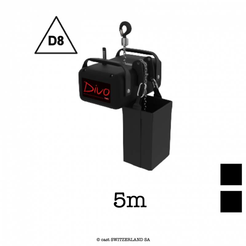 TWO D8, 500kg | 5:1 | 4m/min | schwarz | Kette 5m, schwarz