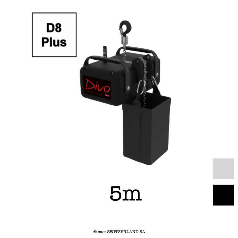 TWO D8plus, 320kg | 10:1 | 4m/min | noir | Châine 5m, galvanisé