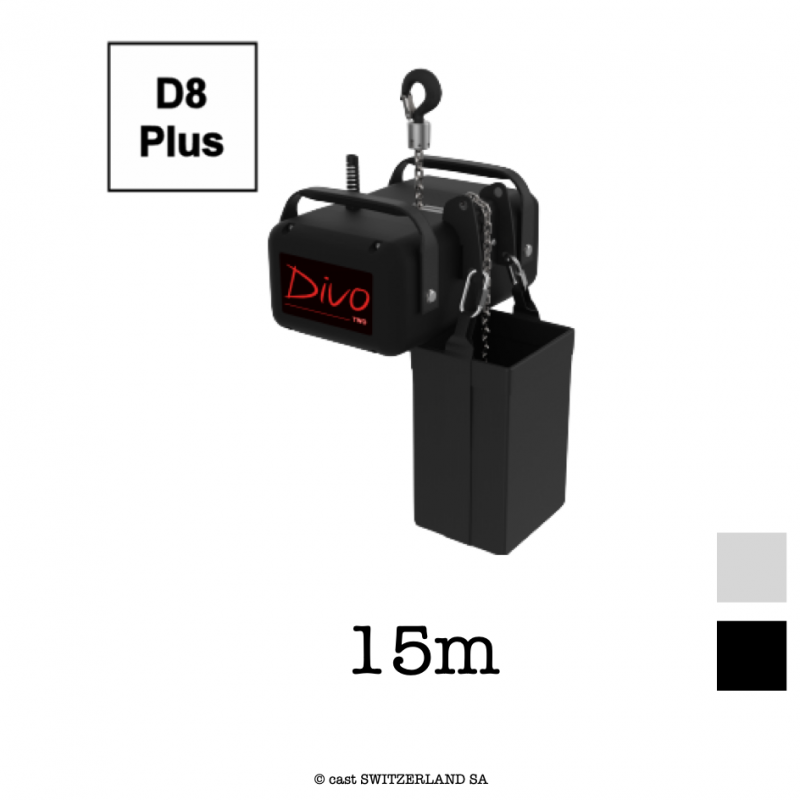 TWO D8plus, 320kg | 10:1 | 4m/min | schwarz | Kette 15m, verzinkt