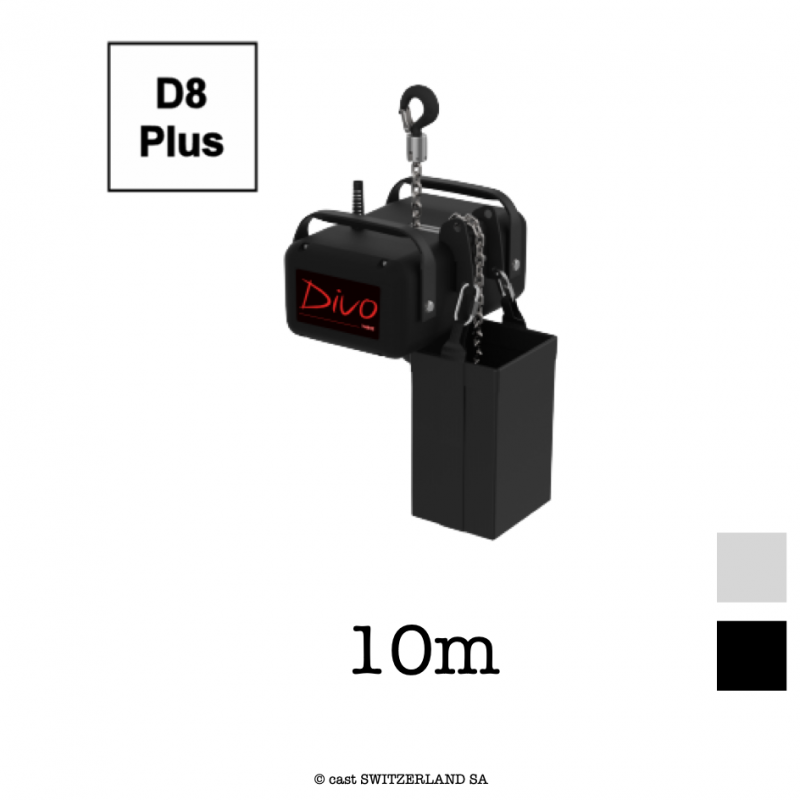 THREE D8plus, 630kg | 8:1 | 4m/min | schwarz | Kette 10m, verzinkt